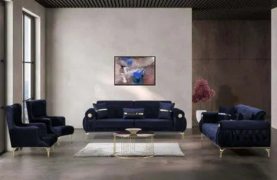 Produktbild von LİZA Polstergarnitur: 3+1 / Farbe: Marineblau
