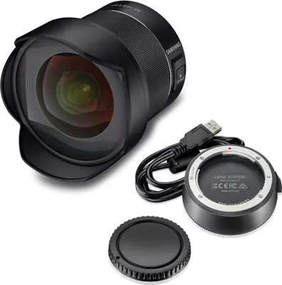 Produktbild von Samyang Set Weitwinkel Objektiv 8008 AF 14mm F2,8 EF kompatibel mit Canon EF, Lens Station – 116,6° Bildwinkel, präziser Autofokus – Festbrennweite für Spiegelreflex EF Vollformat & APS-C Kameras (1023277)