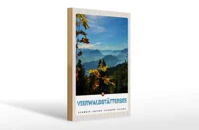Produktbild von Holzschild Reise 20x30cm Vierwaldstättersee Wanderung Natur