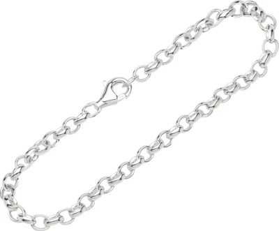 Produktbild von NKlaus 26cm Fußkette 925 Silber Erbskette oval 4,1mm breite Damen Fußgliederkette 14607