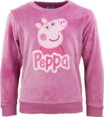 Produktbild von Peppa Pig Wutz Kinder Velour Pullover Sweater – 116 / Lila
