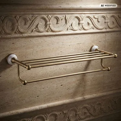 Produktbild von PaulGurkes Handtuchhalter Nostalgie Badablage Retro Kleiderstange Bad-Ablage Bronze