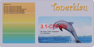 Immagine prodotto di Toner magenta 3.1-CF543X [ con chip ]  compatibile con HP CF543X [ 203X ]  Pagine: 2.500