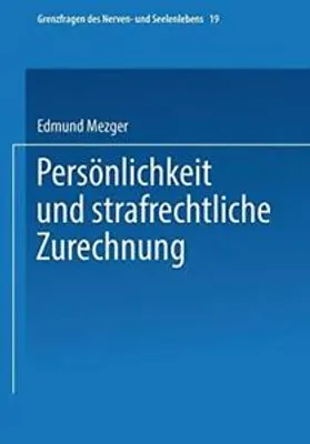 Produktbild von Persönlichkeit und strafrechtliche Zurechnung
