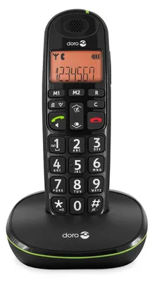 Image de DORO PhoneEasy 100w - Schnurlostelefon mit Rufnummernanzeige - DECT\GAP - Schwarz (380098)