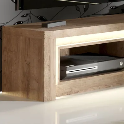 Produktbild von Lowboard modern in Eiche mit weiß LATINA-161
