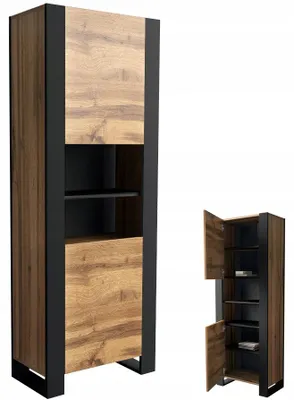 Zdjęcie produktu dla Regał loft w stylu loftowym 70 70cm 190x70 dąb wotan czarny mat