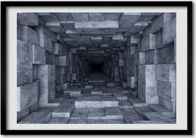 Produktbild von Bild - Bilder - Bilderrahmen - 70 cm x 50 cm - MDF-Rahmen, Wandkunst Tunnel