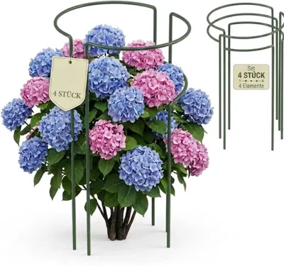 Produktbild von Staudenhalter Metall 70 cm (x4) - Blumenhalter - Rankengewächs Pflanzenstütze - Rankhilfe Strauchhalter - Blumenstütze - Staudenstütze - Rosenstütze