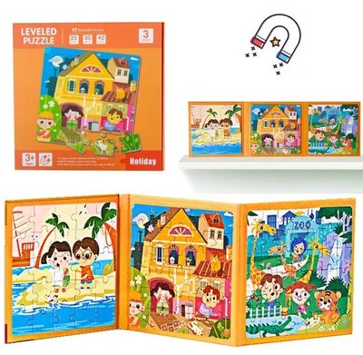 Produktbild von Magnetspiel Puzzle 97 Teile für Kinder ab 3 Jahren, Reisespielzeug faltbar