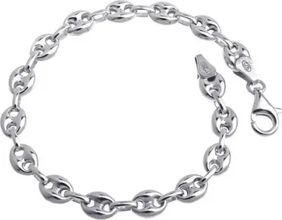 Produktbild von SILBERKETTEN STORE Kaffeebohnenkette Armband 6,5mm - 925 Silber, Länge wählbar - 23cm