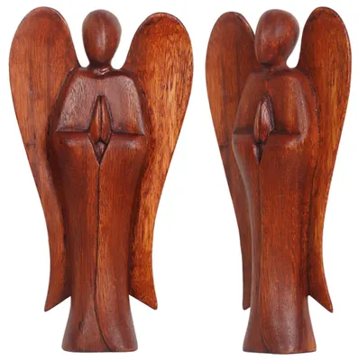 Produktbild von Engel handgeschnitzt aus Soar-Wood, Holz-Engel, Grösse:25 cm