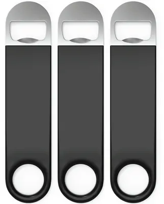 Flaschenöffner-Set, 3 Stück, Edelstahl, 17,7 cm, schwarz