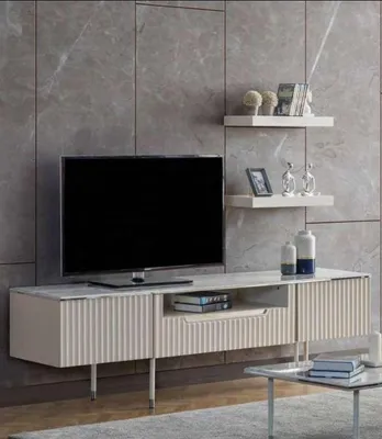 Produktbild von Rtv mit 2x Regale Lowboard Sideboard Tisch Wohnzimmer Modern Holz Design
