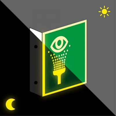 Produktbild von Schild | PERMALIGHT power langnachleuchtend Fahnenschild Augenspüleinrichtung...