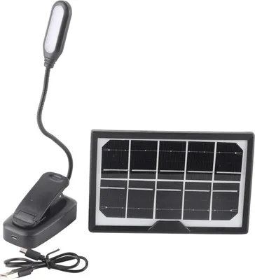 Produktbild von Solárna lampa s klipom, dobíjateľná, teplé denné svetlo, biele svetlo, nebliká, flexibilný husí krk, klip, svetlo na knihy, 5 V