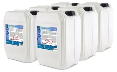 Produktbild von 20 kg Salzsäure 29-32% zur chemischen Reinigung von Zementfuß-, Ziegelsteinböden und zur Beseitigung von Rost- und Jodflecken auf Badewannen
