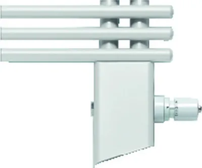 Image de Zehnder Robinetterie de raccordement nickelée avec cache blanc court pour YUCCA, 1 pièce.