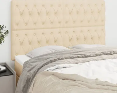 Produktbild von The Living Store Kopfteile 4 Stk. Creme 72x7x78/88 cm Stoff