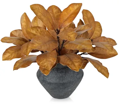 3er-Set künstliche Magnolienzweige, Herbstdekoration, 56 cm, braun