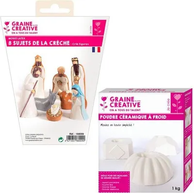 Produktbild von 8 Santons Latex-Formen - Weihnachtskrippe + Kaltkeramik 1 kg