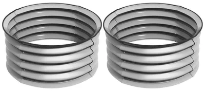 Produktbild von Hochbeet aus Metall 2er Set Blumenkasten Kräuterbeet Pflanzkasten mit offenem Boden Gemüsebeet für Garten Silber 60x60x30 cm