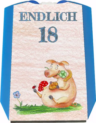 Produktbild von Endlich 18 Parkscheibe mit Glücksschwein