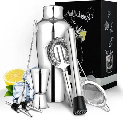 Produktbild von Edelstahl Cocktail Shaker Set Gin Tonic Mixer