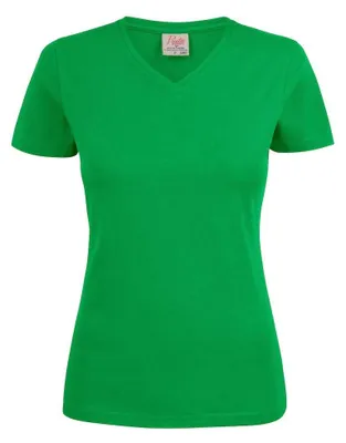 Productafbeelding van Printer - "Heavy" T-shirt voor dames, V-hals, katoen, model ET628 (maat L) (fris groen)
