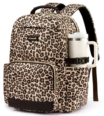 Produktbild von Rucksack Damen 17,3 Zoll Laptop Schulrucksack Leopardenmuster mit großem Fach