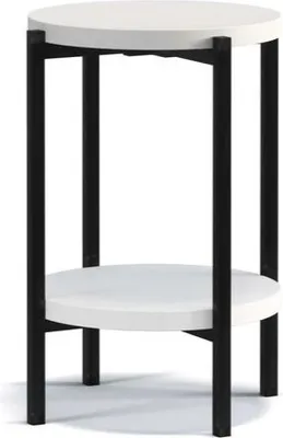 Immagine prodotto di Tavolino portaoggetti rotondo VILEM - bianco opaco