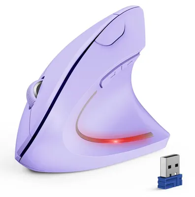 Image de Souris ergonomique verticale sans fil - Bluetooth - 4800 DPI - Silencieuse - Noir
