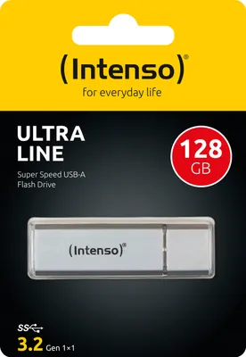 Obrázek produktu pro Intenso Ultra Line, 128 GB, USB Typ-A, 3.2 Gen 1 (3.1 Gen 1), Čepice, 6 g, Stříbrná