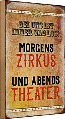 Produktbild von Holzschild Spruch 20x30cm bei uns ist immer was los Zirkus