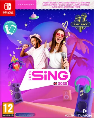 Image de PLAION GmbH, Let's Sing 2025, Pack de 2 microphones - Version Royaume-Uni (Nintendo Switch) – 2 microphones
