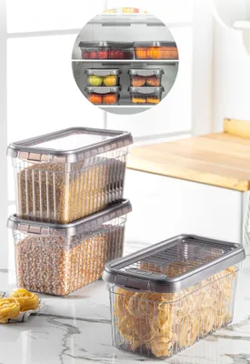 Image de Hermia Concept, BNM-7994 - Anthracite, lot de boîtes de rangement (3 pièces), 100 % PLASTIQUE, anthracite, 15,2 x 5 x 15,2 cm