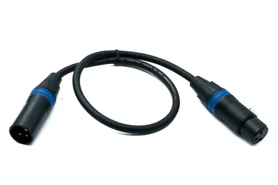 Produktbild von SYSTEM-S Audio XLR Kabel 50 cm 3 polig Stecker zu Buchse Adapter in Schwarz