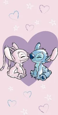 Zdjęcie produktu dla JERRY FABRICS Lilo and Stitch Love Ręcznik kąpielowy bawełna - frotte, 70/140 cm