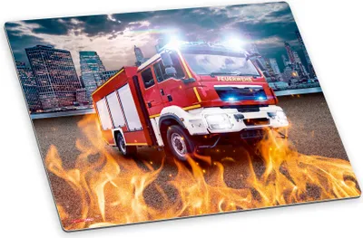 Produktbild von itenga Deluxe Schreibtischunterlage Feuerwehr 50x40 cm aus Kunststoff rutschfest