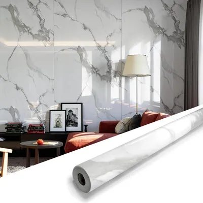 Marmor Wandpaneele selbstklebend, 298x119 cm, Carrara Weiß, wasserdicht
