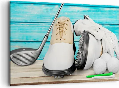 Produktbild von Bild auf Leinwand - Leinwandbild - Golf Ball Gras Sport - 100x70cm - Wand Bild - Wanddeko - Leinwanddruck - Bilder - Kunstdruck - Wanddekoration - Leinwand bilder - Wandkunst - AA100x70-3107