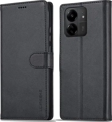 Produktbild von Hülle für Xiaomi Redmi 13C, Klapphüllen Brieftasche Leder Magnetverschluss Ständer Schutzhülle Schwarz