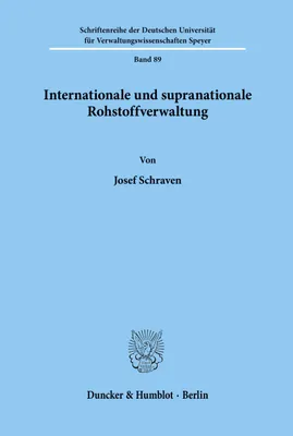 Produktbild von Internationale und supranationale Rohstoffverwaltung.