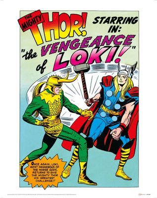Marvel - potlač "Vengenance Of Loki", komiks PM4943 (40 cm x 30 cm) (modrá/zelená/žltá)