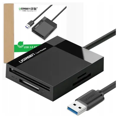 Immagine prodotto di Ugreen Cr125 Lettore di schede 4 in 1 Usb 3.0, 0,5M (nero)