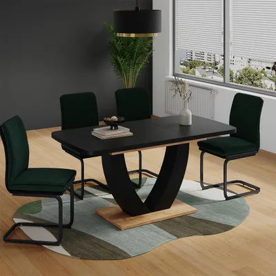 Immagine prodotto di tavolo da pranzo allungabile Vicco Fenaro Rovere nero/oro 120 x 80 cm Estensibile, Model 58033