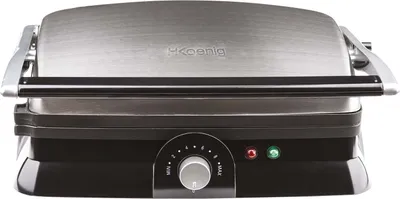 Produktbild von H.Koenig GR20 Kontaktgrill / Antihaft / 9 Temperaturstufen / 2000 W / Edelstahl / silber