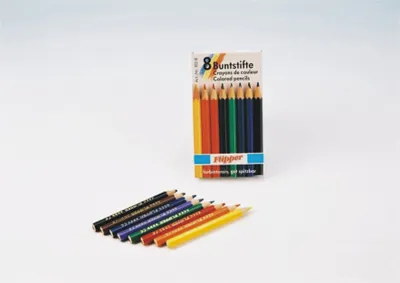 Produktbild von 8 Mini Dreikant Buntstifte Malstift Farbstift 9cm lang
