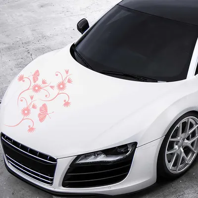 Produktbild von Aufkleber - Autoaufkleber "Blumenranke Tina" 50cm x 50cm hellrosa - Tuning Carystyling Heckscheibe Auto