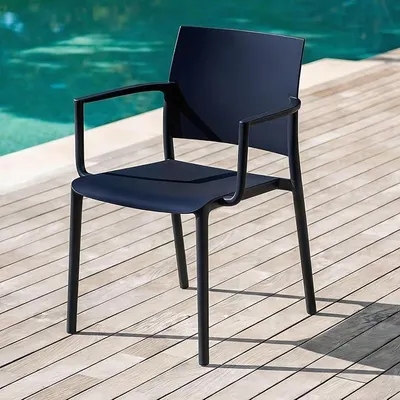Imagen del producto de Silla de jardín Terra, juego de 4 unidades, apilable, color . Silla para terraza fabricada con plástico resistente a los rayos UV. Silla ligera, apta para uso interior y exterior. Silla de balcón fabricada en polipropileno